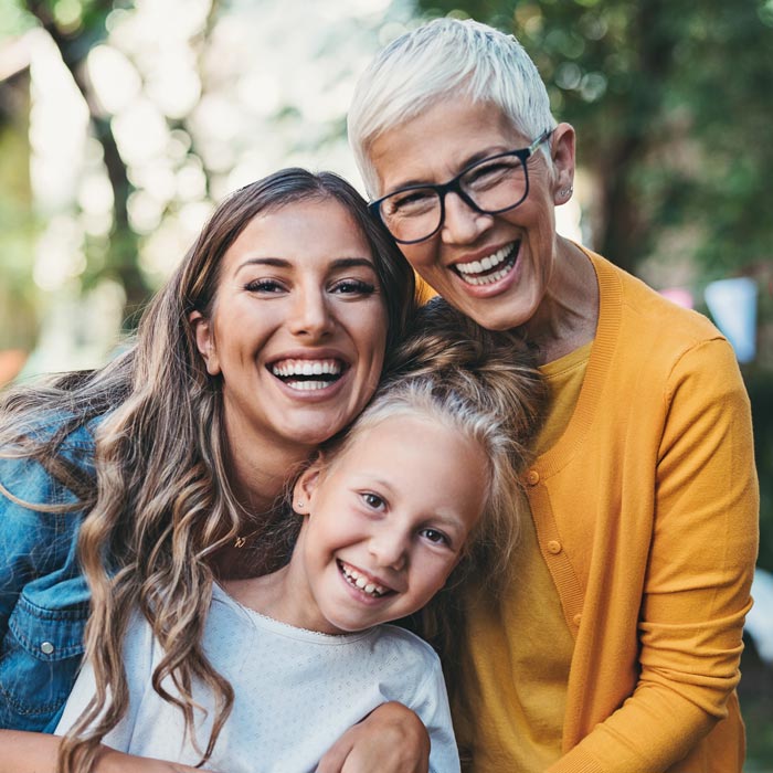 smiling family of women